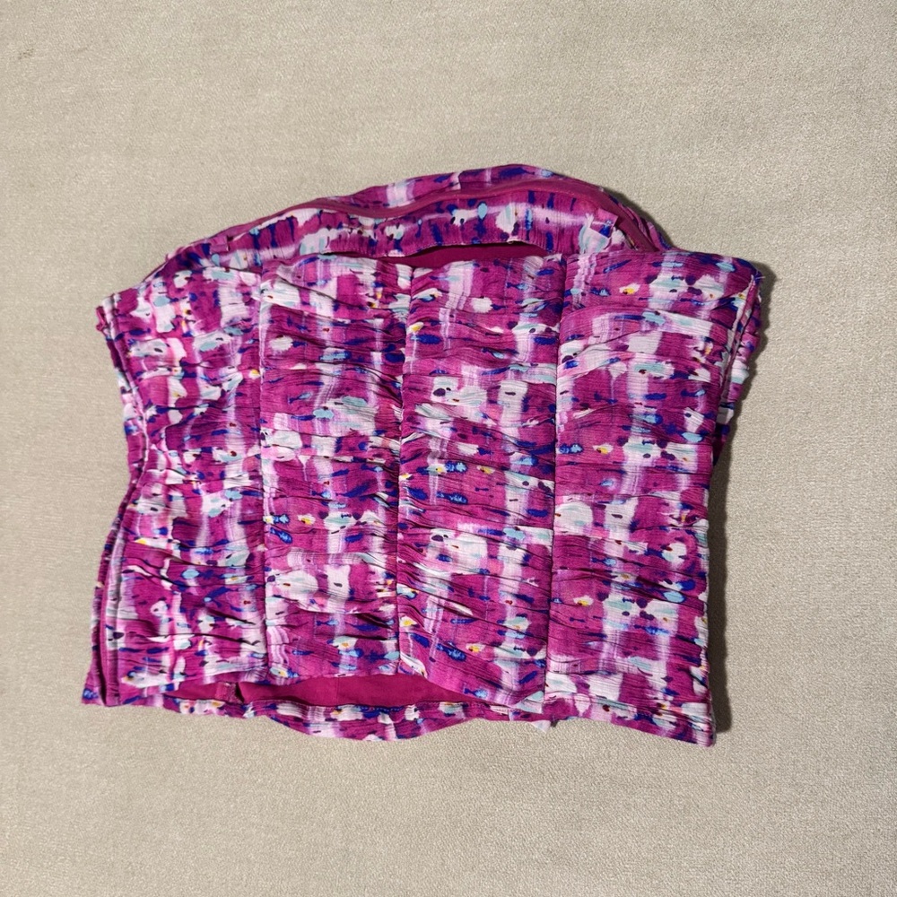 Purple Patterned Strapless Top - Picture 2 of 2